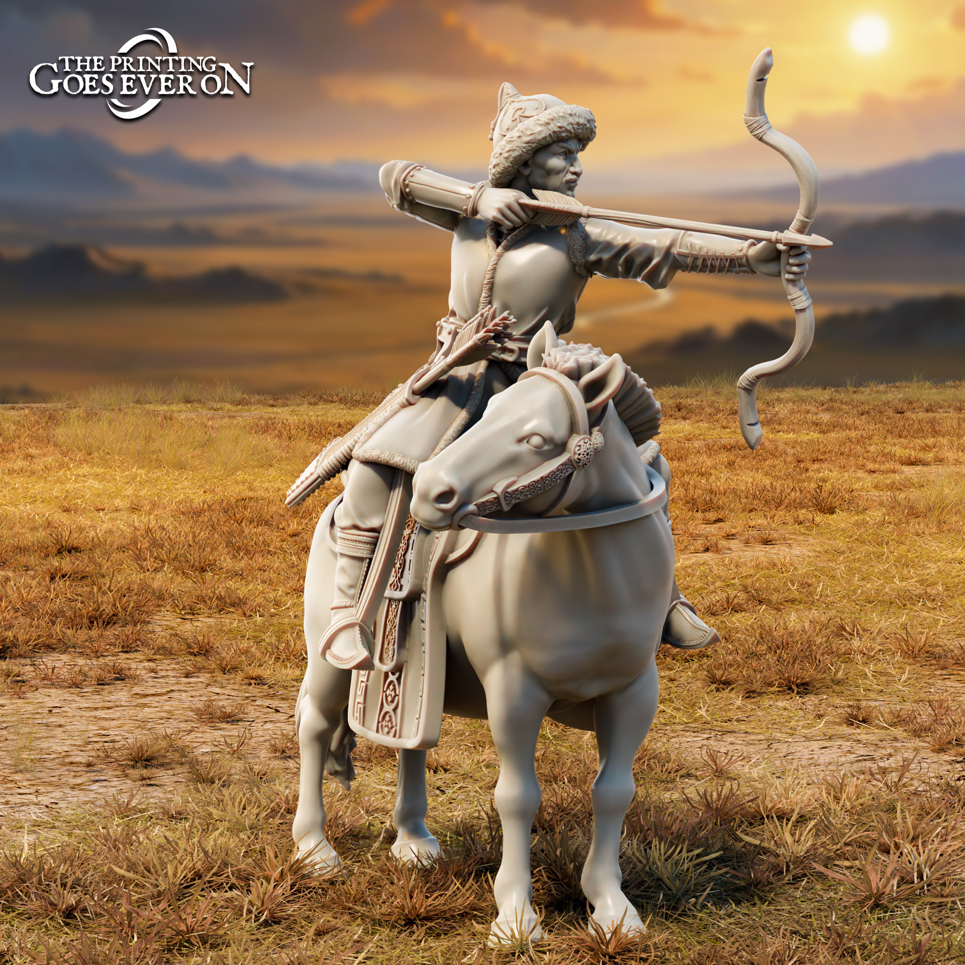 Golden Khanate Mounted Archer - B - Presupported